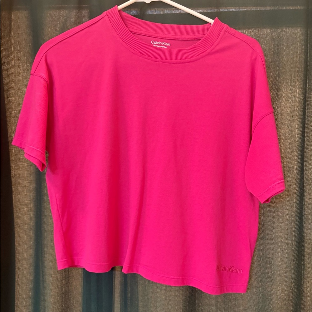 Calvin Klein Women's Bright Pink Short Sleeve Tee
